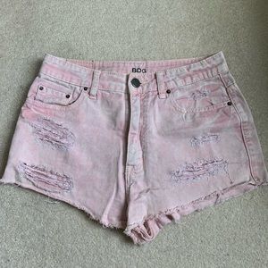 BDG urban outfitters pink acid wash shorts